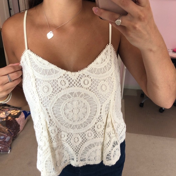 White Lace Tank Top - Picture 2 of 4